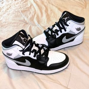 Air Jordan 1 mid- gray smoke shadow white women's